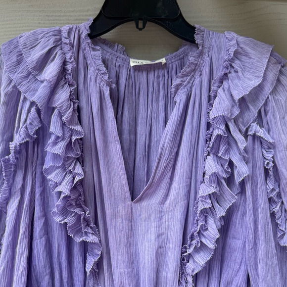 Ulla Johnson Lilac Aberdeen Ruffled Mini Dress - Picture 6 of 12